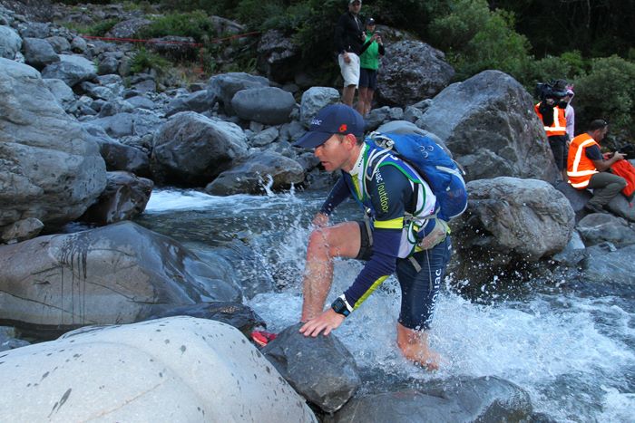 Looking focused at Doreen Creek